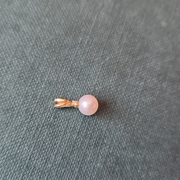 Pearl and diamant pendant - Picture 3 of 5